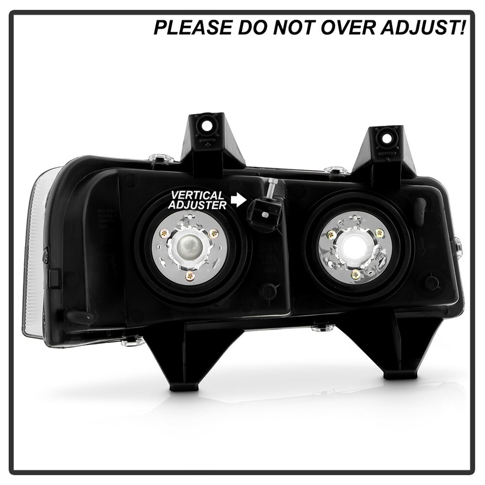 2003-2023 Chevy Express / GMC Savana Switchback E-Shape LED DRL Headlights - Black Housing Clear - Foto 6