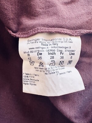 Vivienne Westwood Anglomania Top T-Shirt Cotton Burgundy SEX 1999