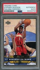 2004-05 Upper Deck #68 Stephen Jackson Signed Card AUTO PSA Slabbed Pacers