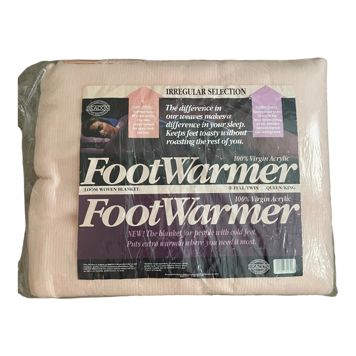 NEW Beacon Acrylic Blanket Pink Thermal Satin Trim Foot Warmer USA Made  Vintage | eBay