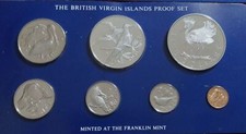 1979 BRITISH VIRGIN ISLANDS PROOF SET, 1ST .925 SILVER $5 SNOWY EGRET with CERT.