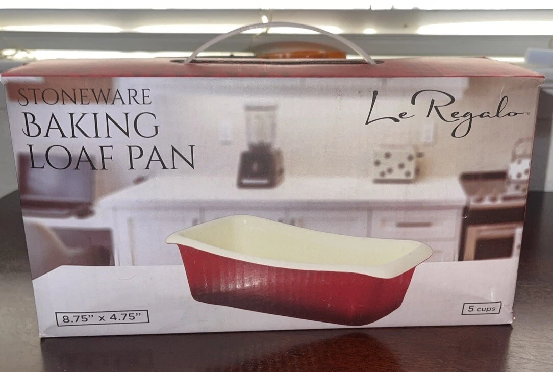 Le Regalo 5-Cup Stoneware Baking Loaf Pan ~Red