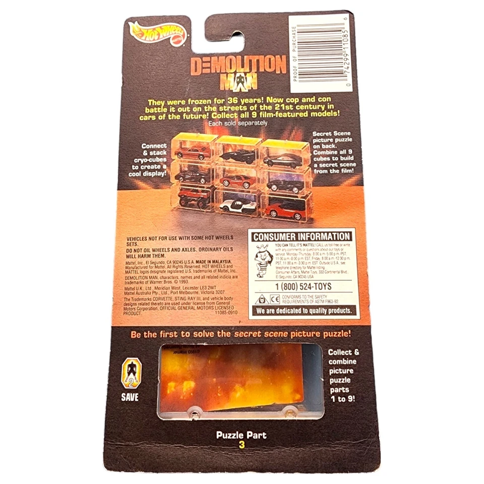Coches de película Hot Wheels Demolition Man 1993 Banshee Aurora Sting Ray Foto 4 de 4