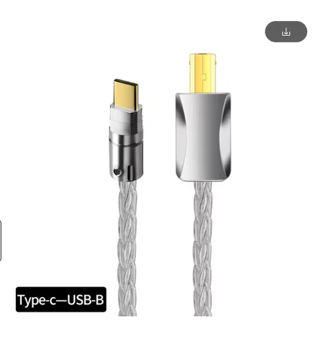 Hi-end Pure Silver OTG Type A to Type B, Type C USB Cable for Amplifier DAC - Picture 10 of 15