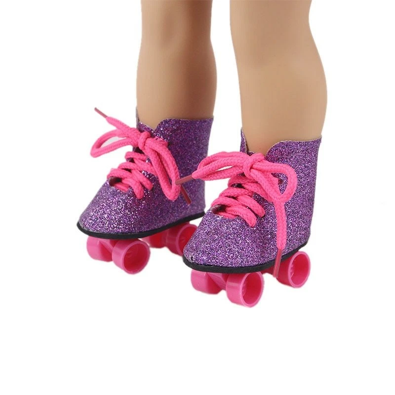 Purple Glitter Roller Skates 18 Doll Clothes Fit American Girl