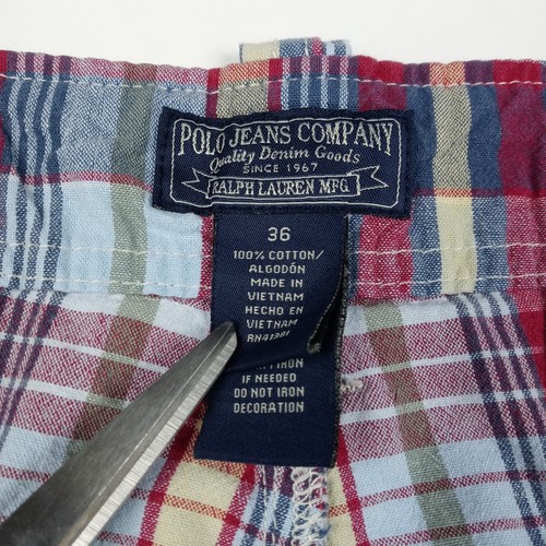 POLO Ralph Lauren Plaid Shorts Cargo Pockets Men's Size 36 Outdoor Casual - Picture 9 of 9