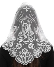 Catholic Church Wedding Bride Veil Spanish Traditional Mass Veil Chapel Headc...