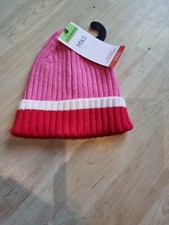 Toddlers BNWT M S Pink White And Red Winter Hat 18-36 Months