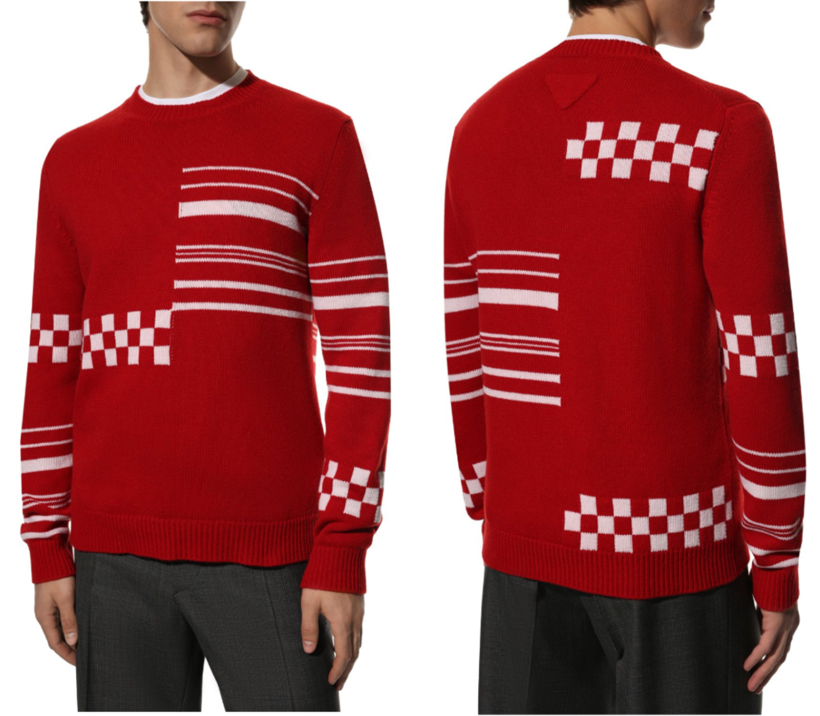 Prada Cashmere Knitted Intarsia Sweater Jumper XXL