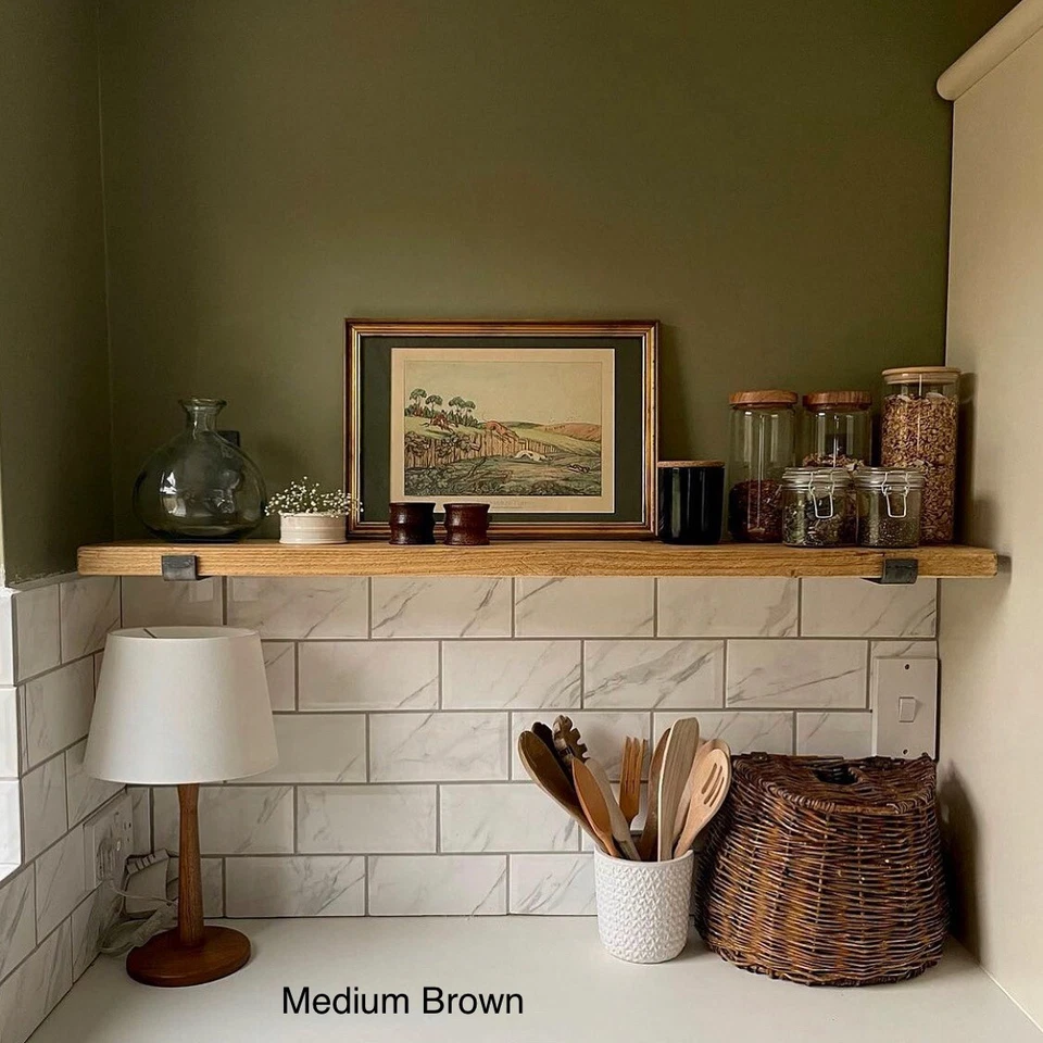 Rustic Reclaimed Scaffold Boards Shelves / Industrial Shelf For Kitchen Bedroom - Image 4 of 4