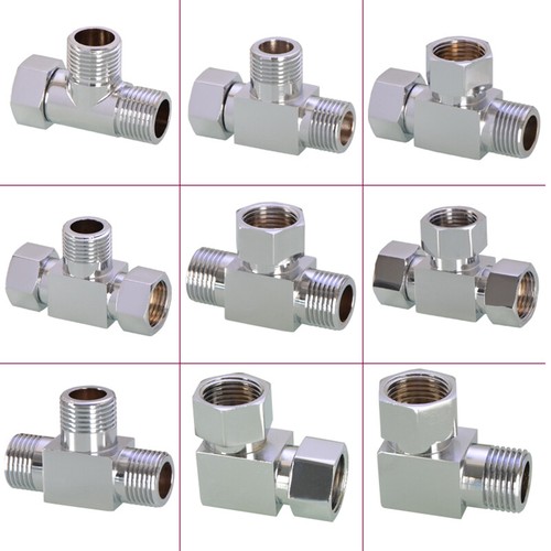Solid Brass Male Female 1/2" Thread 3-Way 4 Way Connector Joint Pipe Fitting - Picture 2 of 18