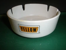 Vintage YELLOW Shipping Company Ashtray Ash Tray 4"x1.5" EUC (T96)