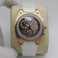 ESQ Movado Fusion Retrograde Gold Tone Steel MOP Dial Ladies Watch 07101300