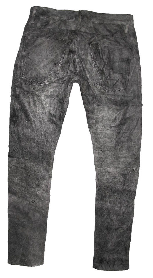LEDERWERK FRANKFURT LEDERJEANS / Lederhose grau aus GLATTLEDER in Gr. W32 / L33 - Bild 2 von 4