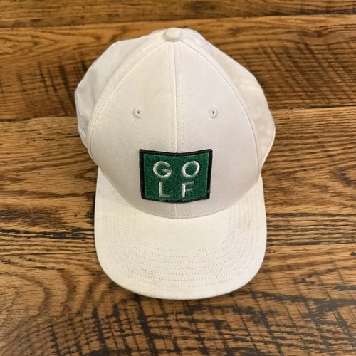 Adidas Golf Hat Cap Turf Chenille Patch White Snapback Adjustable Mens OSFM