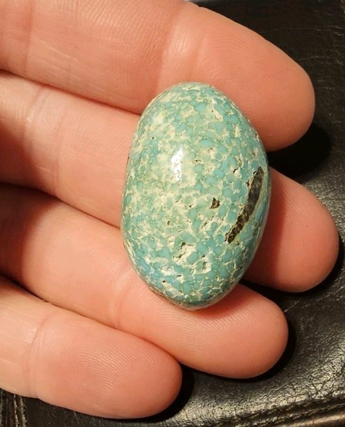 78 ctw - Blackjack turquoise Nugget Backed Cabochon ottosens Tonopah NV USA