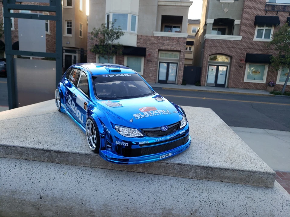 200mm 1/10 CHROME BLUE SUBARU WRX 4Tec2 drift HPI DC10 YD2 MST TT02 Body Only - Image 3 of 4