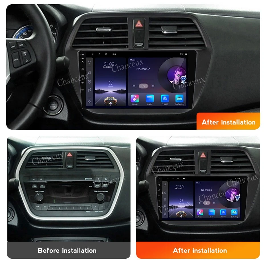 9"Android 14 Autoradio Carplay GPS SAT Navi DAB DVR For Suzuki S-cross 2012-2016 - Image 2 of 4