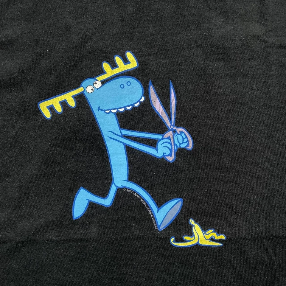 Camiseta De Colección 2004 Happy Tree Friends Grumosa Difícil de Encontrar Difícil de Encontrar Dibujos Animados Desteñida Negra Talla L Foto 4 de 4