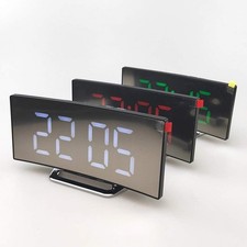 7" Digital Wecker Ger&auml;uschlos mit LED Schlummerfunktion Temperatur Uhr Tischuhr