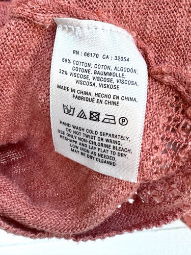 Anthropologie MOTH Sweater Womens Sz M Cross Front Light Orange Knit Terracotta - Picture 9 of 11