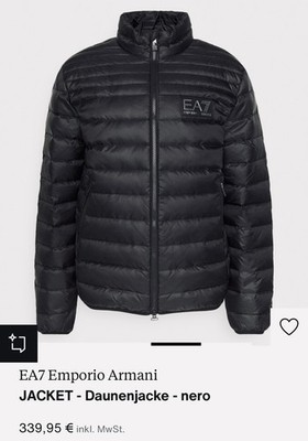 EMPORIO ARMANI EA7 Daunenjacke Herren Down Jacket Schwarz Gr.3XL NEU NP 340 