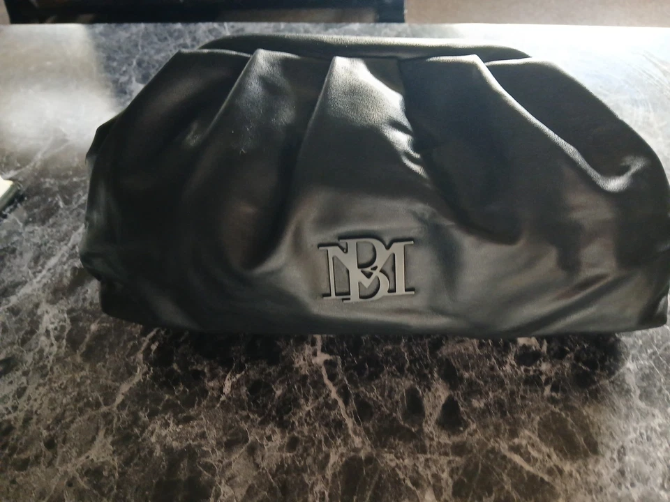 Badgley Mischka Couture Vintage Black Shoulder Carry Straps Satchel Clasp Hold - Image 2 of 4