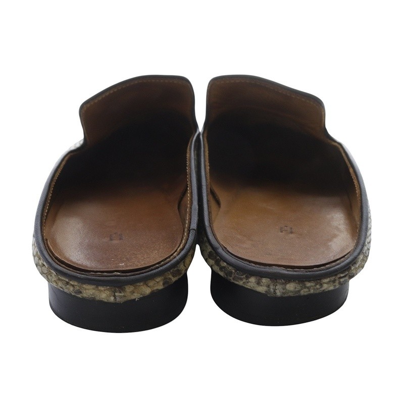 Hender Scheme Peak Python Mule Sandals Brown 23cm… - image 7