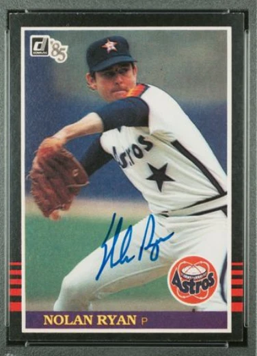 Tarjeta de béisbol 1985 Donruss Nolan Ryan firmada por la corte de los Astros PSA 6 ADN 10 certificada Foto 2 de 4
