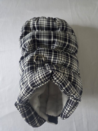 D’meong Plaid Cat Jacket Harness Coat Sherpa Lined Preppy Winter M