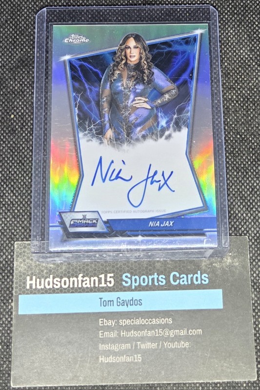 Nia Jax 2026 Topps Chrome WWE Blue Brand Auto #BBA-NIA Refractor Smackdown