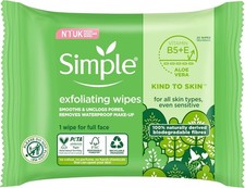 Image of Simple biodegradable Exfoliating Face Wipes cleansing wipes to smooth skin and u