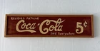 Vintage Coca-Cola Wood Sign From 1989 Signed by Artist