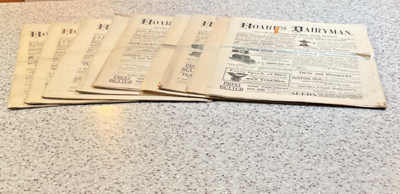 Lot of 9 Antique HOARD'S DAIRYMAN  Magazines - 1898-1900 - Dairy Farming & Stock