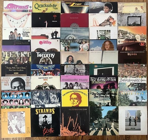 Classic Rock Lot 45 LP Records - Pink Floyd, Led Zeppelin, Stones, Beatles  VG+