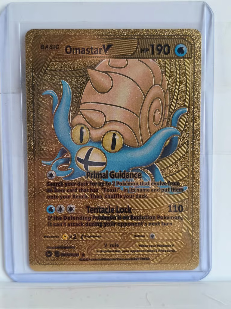 2022 Pokémon Omastar V hp 190 Gold Foil FREE SHIPPING IN THE USA