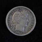 1907-P Barber Dime 10-cent value (10c) - Great Quality Coin!