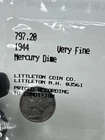 1944 Mercury Dime Very Fine Condition Scarce Coin ~ Littleton Coin Co
