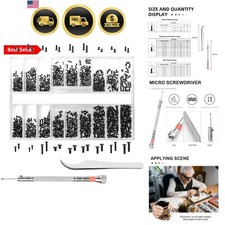 630 Pcs Tiny Micro Repair Screw Kit Eyeglass Sunglass Repair Kit with Screwdr...