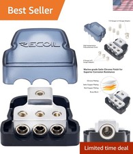 DB13 Chrome 3-Way Power Distribution Block for Car Audio – 1X 0/2/4 Gauge In