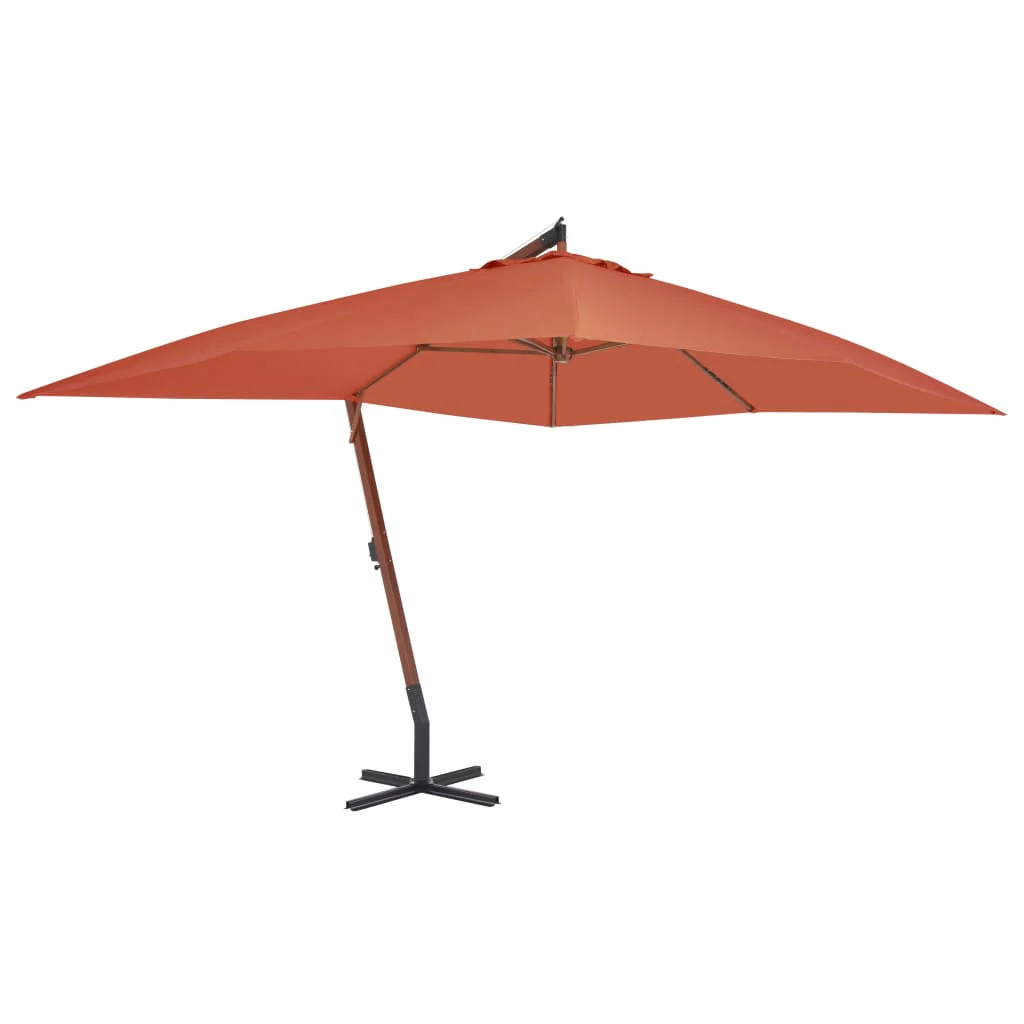 Parasol déporté en bois 400x300 cm pour protéger votre terrasse sans encombrer