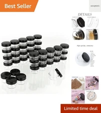 Versatile 5 Gram Black Cosmetic Jars - 50 BPA-Free Containers for All Makeup