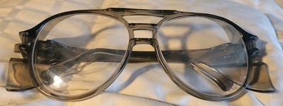 Vtg Am Optical AO Aerosite Z87 Safety Glasses Gray Smoke Aviator Frames Shields