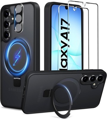 Unsichtbarer Ständer Hülle Samsung Galaxy A17 4G/5G Magnetischer + 9H Hartglas