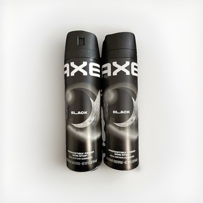 Lot of 2 Cans Axe for Men Black All Day Fresh Deodorant Body Spray 5oz Each
