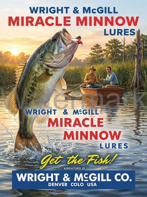 Wright & Mcgill Miracle Minnow Lures z21 Metal Sign 3 Sizes to Choose From