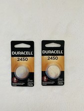 2 Pack Genuine Duracell 2450 Lithium 3V Coin Cell Batteries CR2450