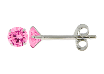 Damen Schmuck Ohrringe Chip Kathedrale Diamant Cz Rose 4 mm 925 Silber