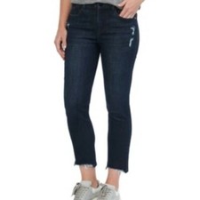 NEW Size 24W Democracy Womens ABSolution High Rise Destroyed Hem Jeans NWT Blue