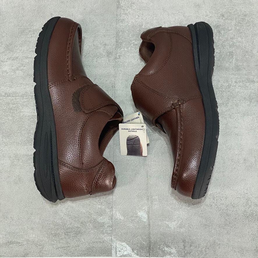 NUNN BUSH Brown Tumble Cam-Strap Moc-Toe Lightweight Loafers  display picture 2